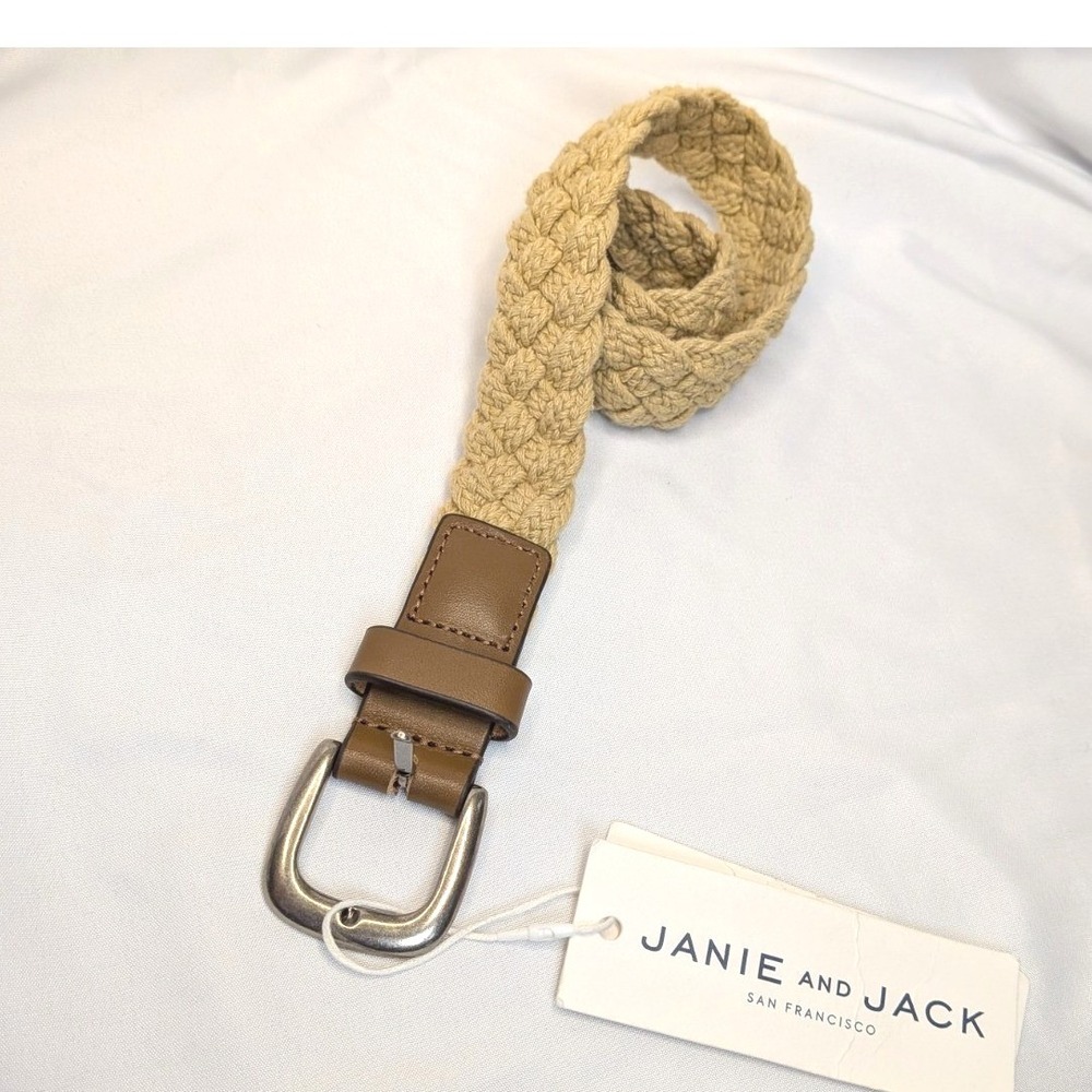 Janie and Jack Braided Beige and Brown Kids Belt